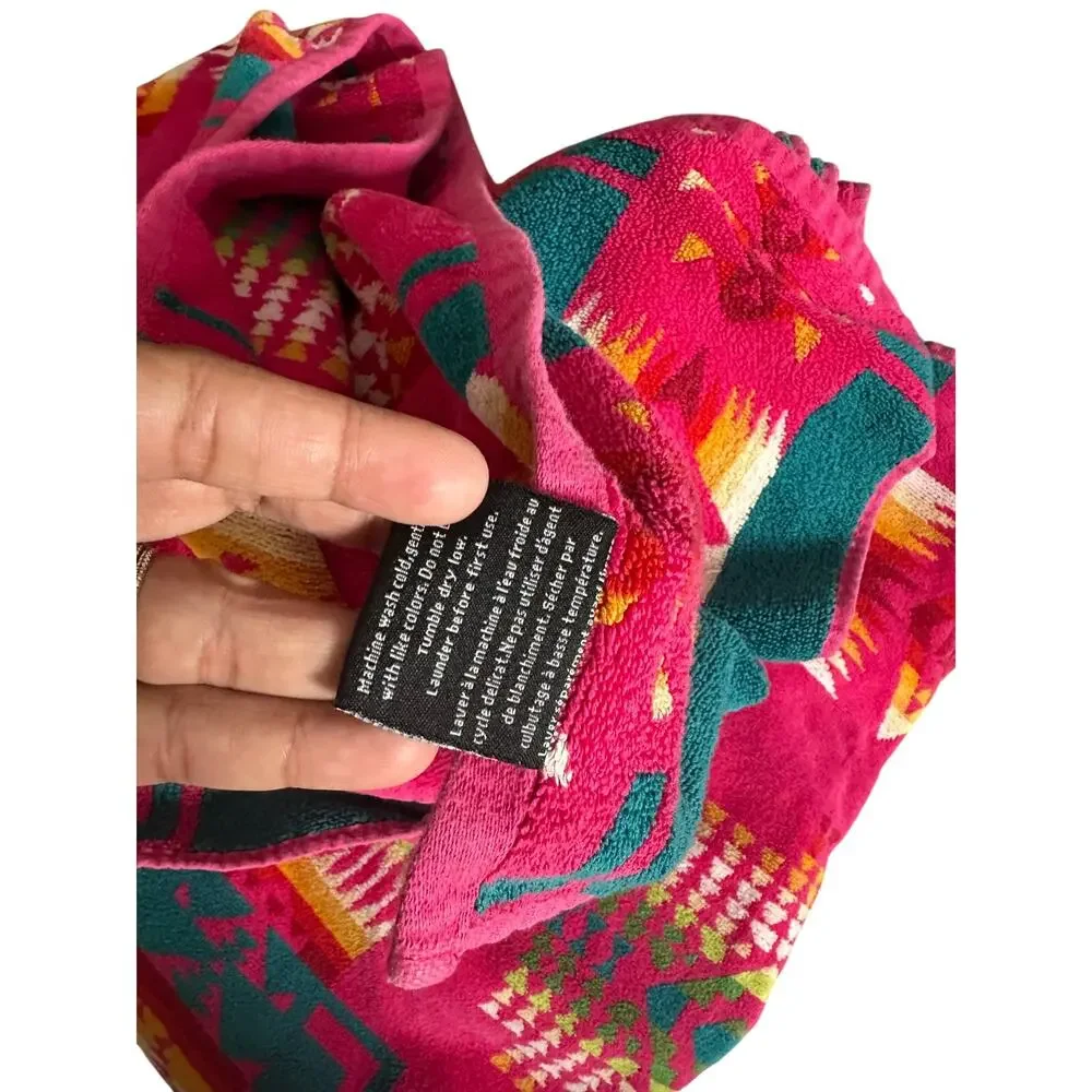 Pendleton Chief Joseph Beach Towel Hot Pink Southwestern Tribal